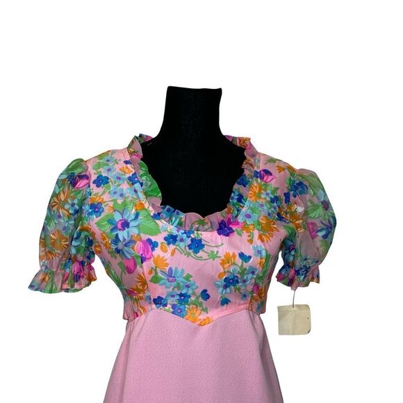 NWT Vintage Formal Maxi Dress Floral 60’s 70’s Size 7 - Picture 4 of 15